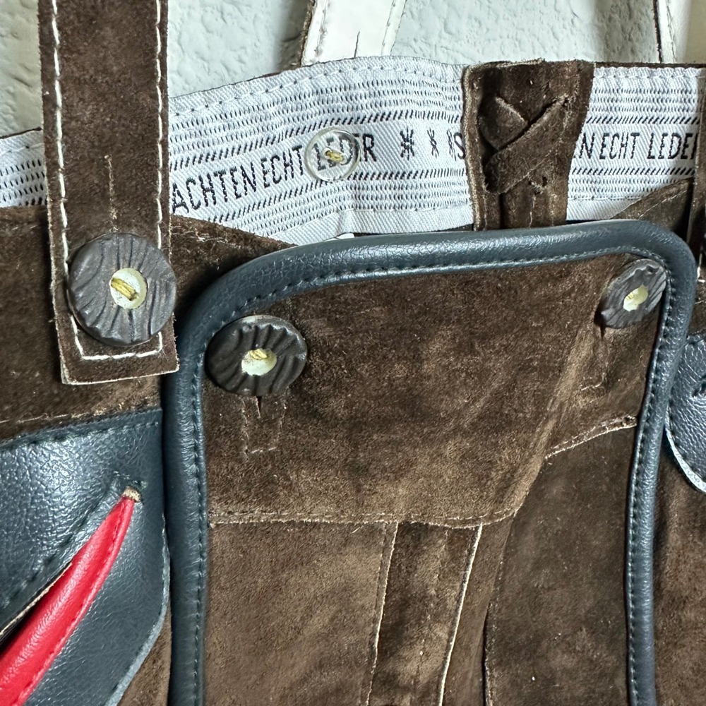 Isar-Trachten Kids Lederhosen Genuine Leather German Bavarian Brown Size 116 NWT - Picture 5 of 14